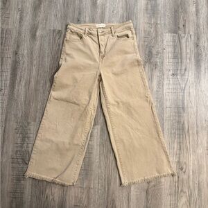 Classic Tan Wide Leg Jeans